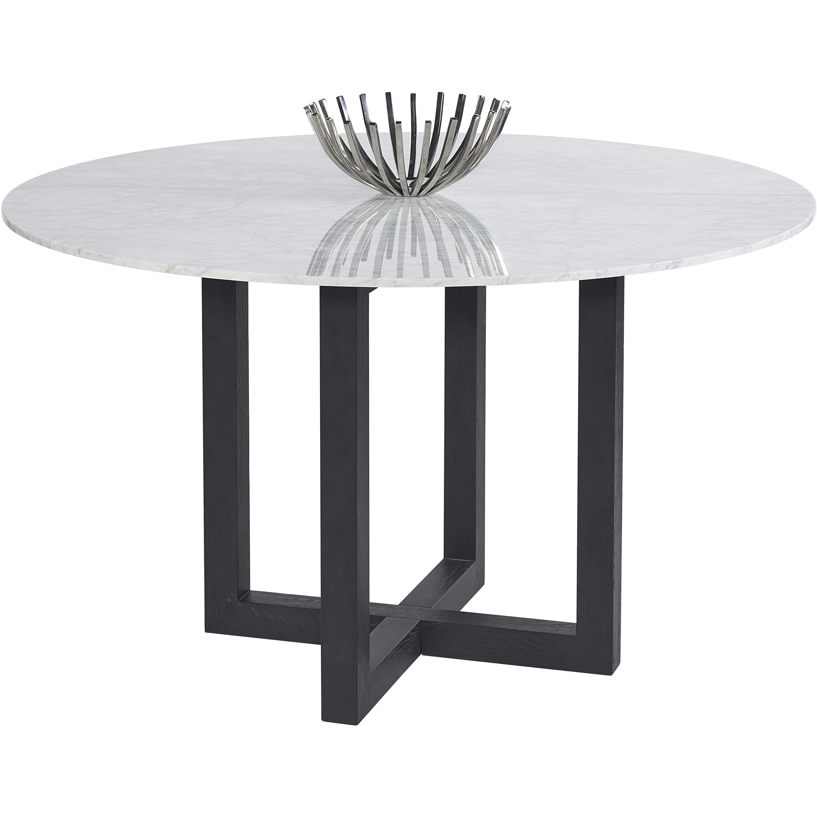 Zola 51.25 X 30 inch White / Black Dining Table